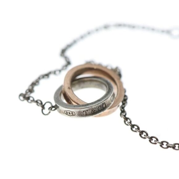 Tiffany & Co 1837 Interlocking Circle Bracelet Silver Pink - Picture 6 of 6